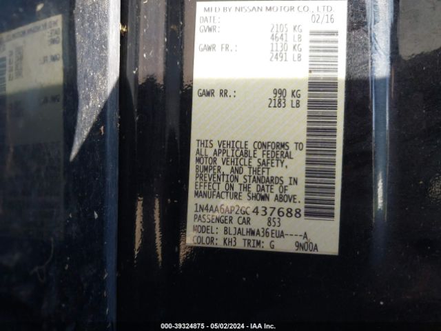 1N4AA6AP2GC437688 Nissan Maxima 3.5 Platinum