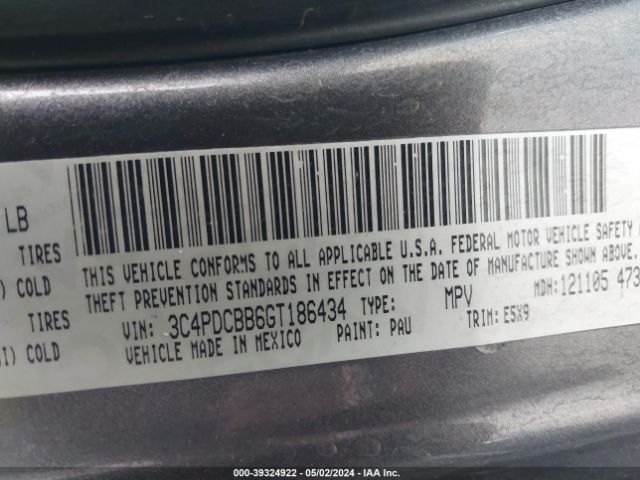 3C4PDCBB6GT186434 Dodge Journey Sxt