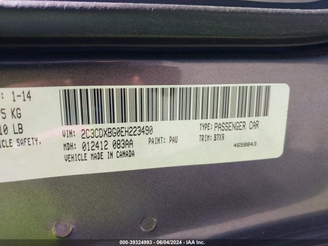 Dodge Charger Se 2014 2C3CDXBG0EH223490 Image 9