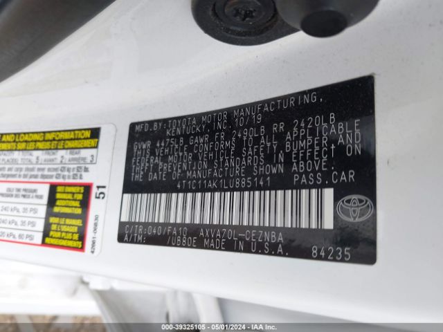 4T1C11AK1LU885141 Toyota CAMRY LE