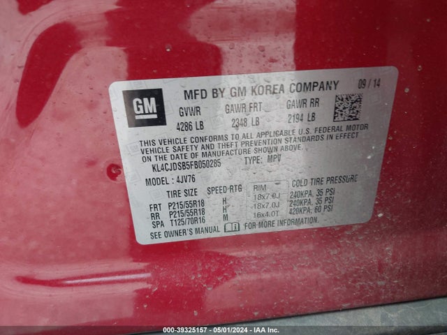 Buick Encore Premium 2015 KL4CJDSB5FB050285 Image 9