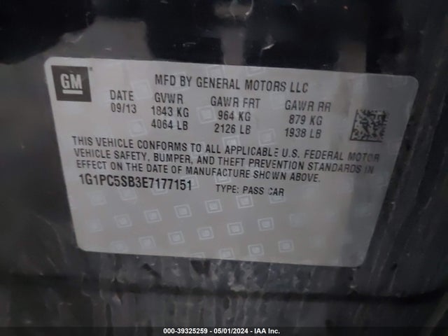 Chevrolet Cruze 1lt Auto 2014 1G1PC5SB3E7177151 Image 9