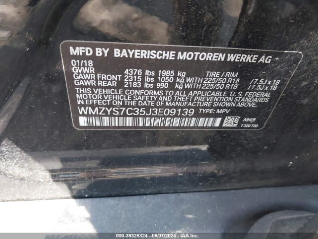 WMZYS7C35J3E09139 Mini Countryman Cooper