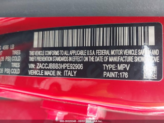 ZACCJBBB3HPE92906 Jeep Renegade Latitude 4x4