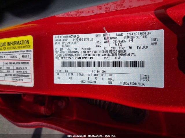 Ford Ranger Xlt 2021 1FTER4FH3MLD91049 Image 9