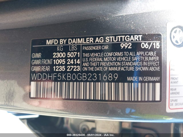 Mercedes-Benz E 350 2016 WDDHF5KB0GB231689 Image 9