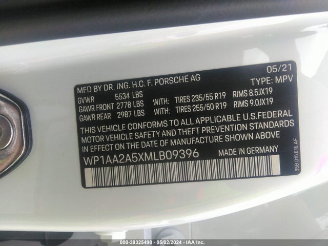 2021 PORSCHE MACAN WP1AA2A5XMLB09396 Photo 8