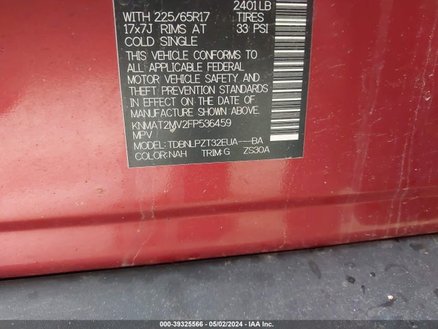 Nissan ROGUE S 2015 KNMAT2MV2FP536459 Image 9
