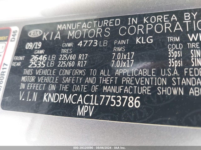KIA Sportage Lx 2020 KNDPMCAC1L7753786 Image 9