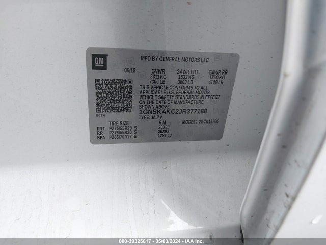 Chevrolet Tahoe Ls 2018 1GNSKAKC2JR377188 Image 9