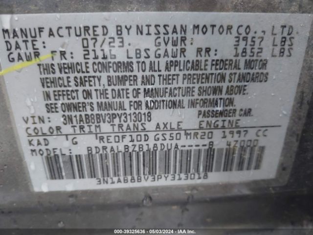 3N1AB8BV3PY313018 Nissan Sentra S Xtronic Cvt