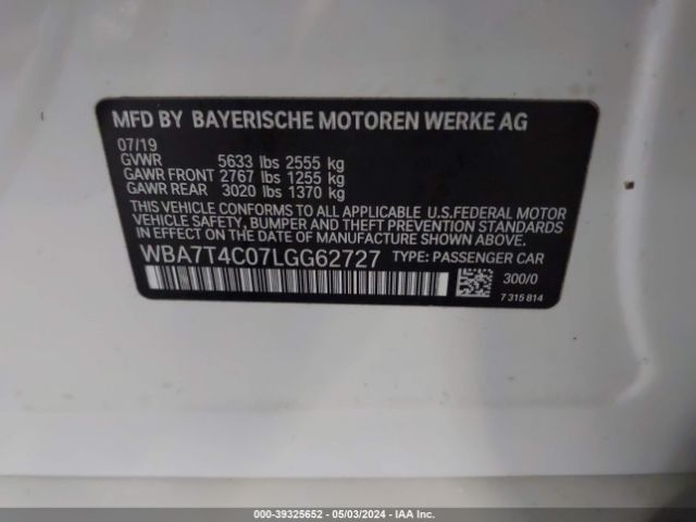 WBA7T4C07LGG62727 BMW 740i Xdrive