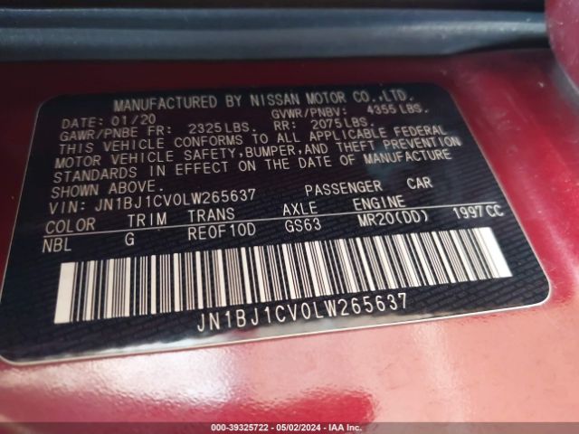 JN1BJ1CV0LW265637 Nissan Rogue Sport Sv Fwd Xtronic Cvt