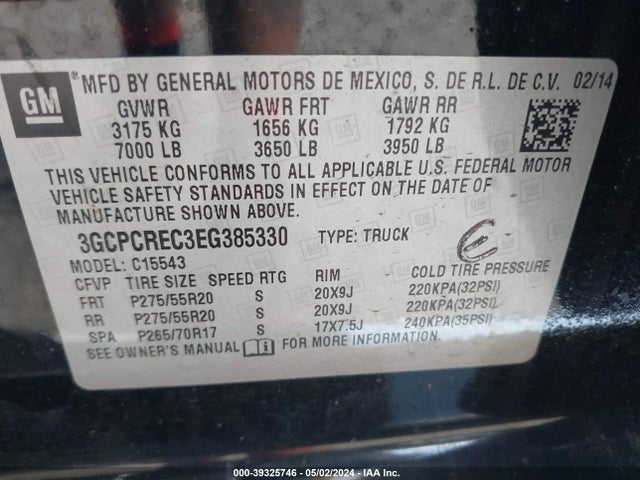 Chevrolet Silverado 1500 1lt 2014 3GCPCREC3EG385330 Image 9