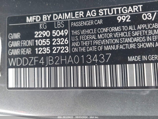 Mercedes-Benz E 300 2017 WDDZF4JB2HA013437 Image 9