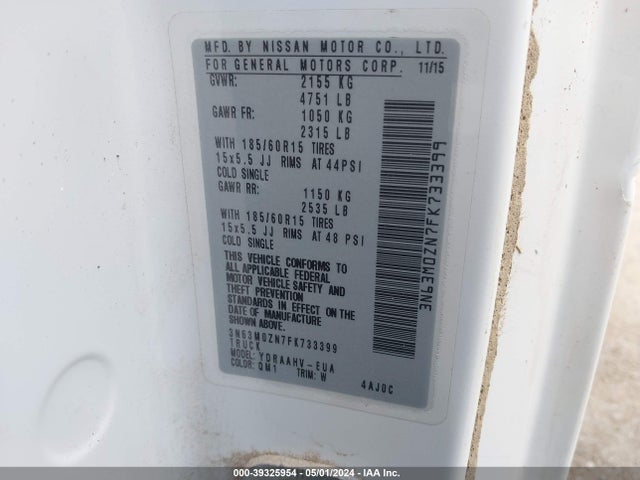 Chevrolet City Express 1lt 2015 3N63M0ZN7FK733399 Image 9