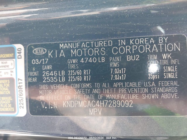 KIA Sportage Lx 2017 KNDPMCAC4H7289092 Image 9