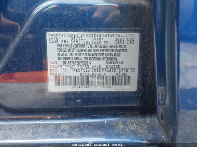 Nissan SENTRA S 2016 3N1AB7AP3GY250614 Image 9