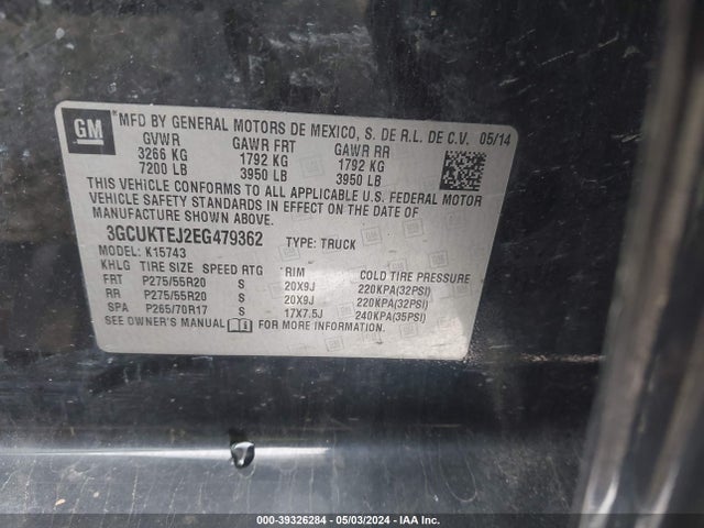 3GCUKTEJ2EG479362 Chevrolet Silverado 1500 High Country