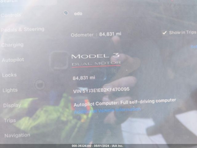 5YJ3E1EB2KF470095 Tesla Model 3 Long Range/performance