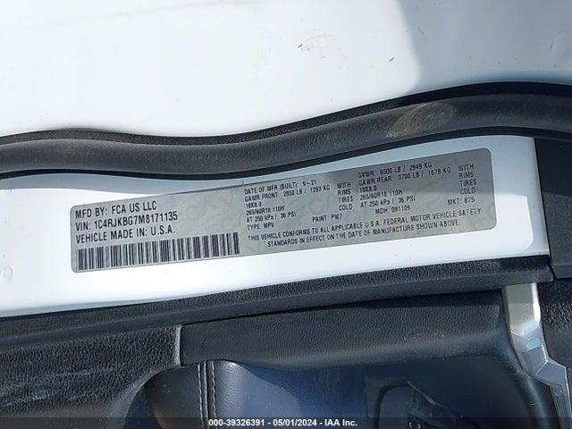 1C4RJKBG7M8171135 Jeep Grand Cherokee L Limited 4x4