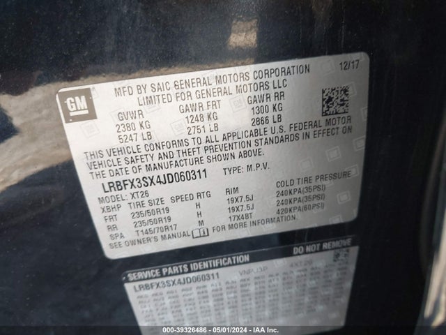 Buick Envision Premium I 2018 LRBFX3SX4JD060311 Image 9