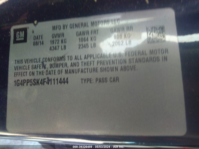 1G4PP5SK4F4111444 Buick Verano