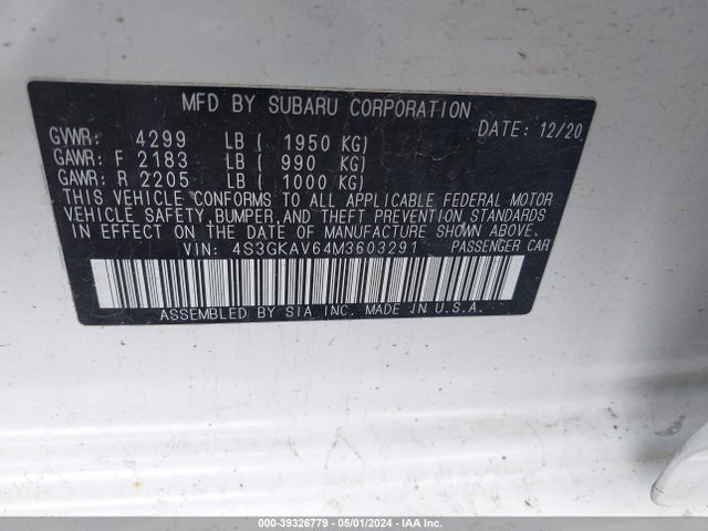 Subaru Impreza Premium 2021 4S3GKAV64M3603291 Image 9