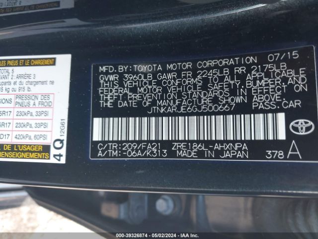 JTNKARJE6GJ500667 Scion IM
