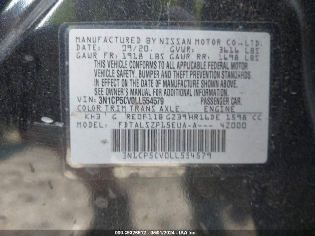 Nissan Kicks Sv Xtronic Cvt 2020 3N1CP5CV0LL554579 Image 9