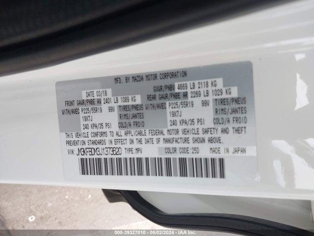 Mazda Cx-5 Grand Touring 2018 JM3KFBDM3J1373620 Image 9