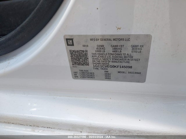 Chevrolet Silverado 3500hd Wt 2019 1GC1CVEG0KF145098 Image 9
