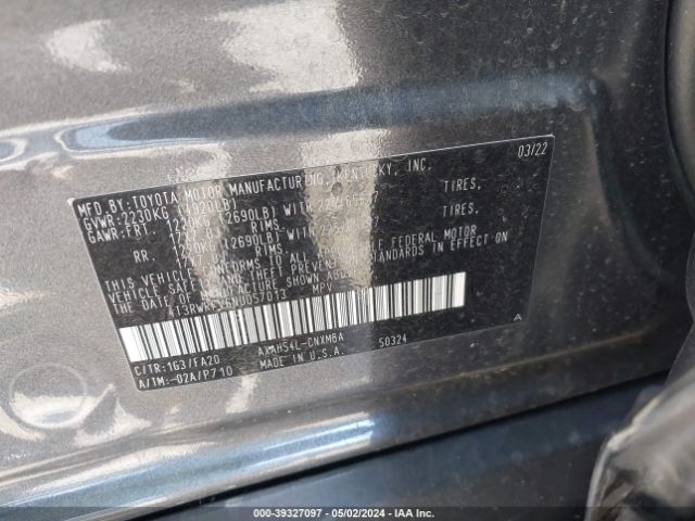 4T3RWRFV6NU057013 Toyota Rav4 Xle Hybrid