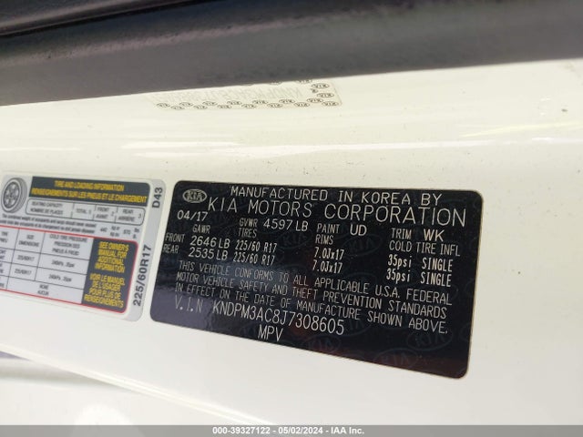 KIA Sportage Lx 2018 KNDPM3AC8J7308605 Image 9