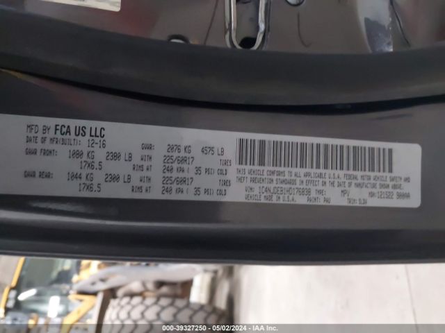 1C4NJDEB1HD176838 Jeep Compass High Altitude 4x4