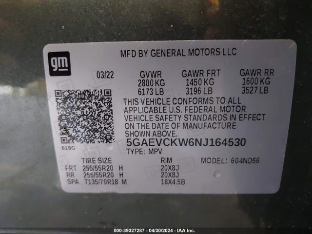 Buick Enclave Awd Avenir 2022 5GAEVCKW6NJ164530 Image 9