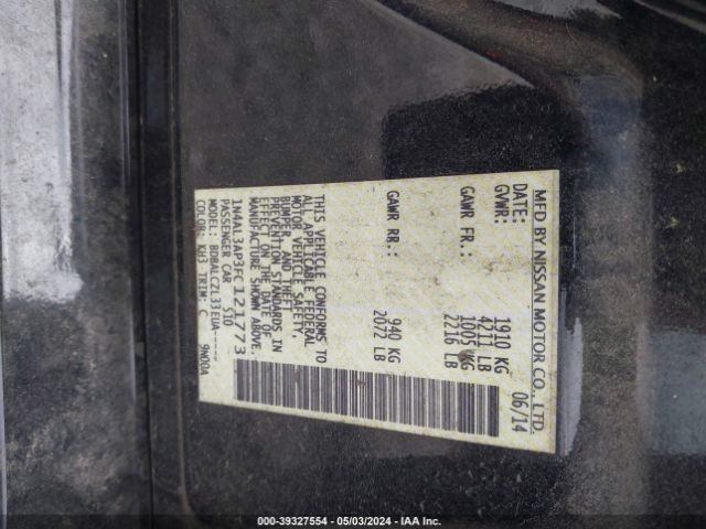 1N4AL3AP3FC121773 Nissan Altima 2.5/2.5 S/2.5 Sl/2.5 Sv