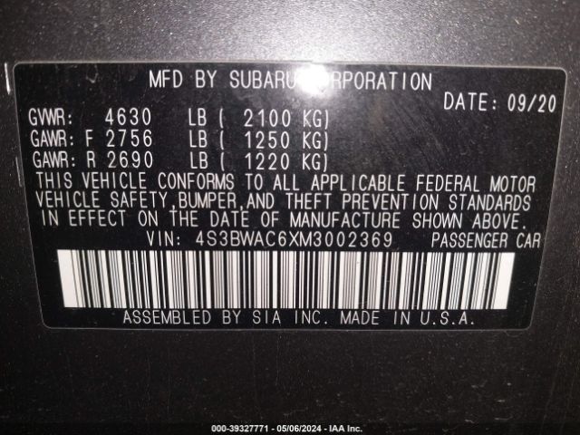 4S3BWAC6XM3002369 Subaru Legacy Premium