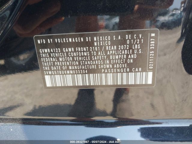 3VWG57BU6MM033304 Volkswagen Jetta 1.4t Sel Premium