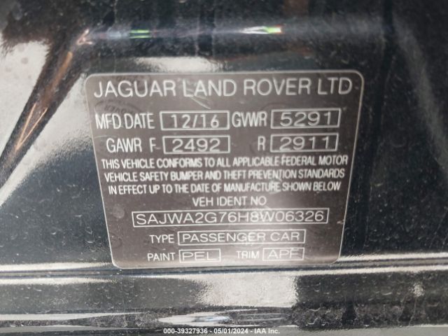 SAJWA2G76H8W06326 Jaguar Xj Xjl Portfolio