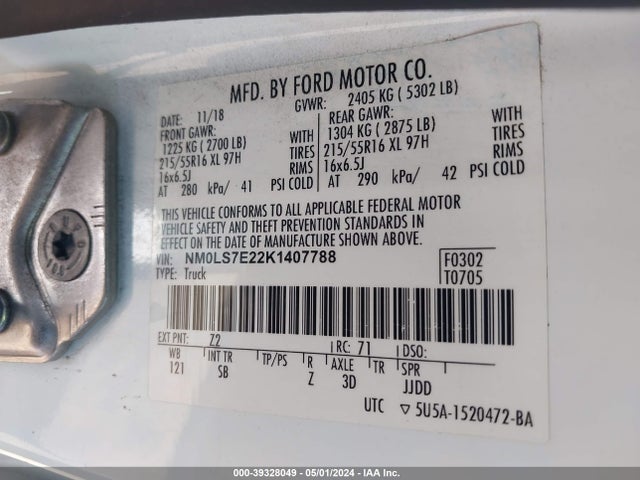 Ford Transit Connect Xl 2019 NM0LS7E22K1407788 Image 9