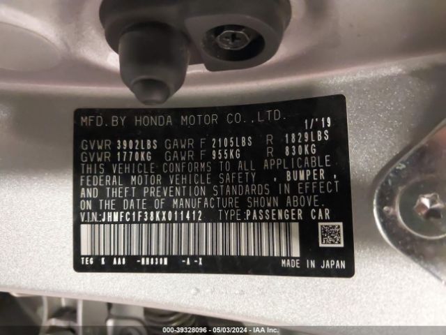 JHMFC1F38KX011412 Honda CIVIC EX