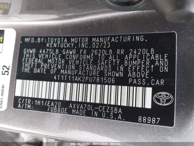 Toyota CAMRY SE 2023 4T1T11AK2PU781506 Image 9