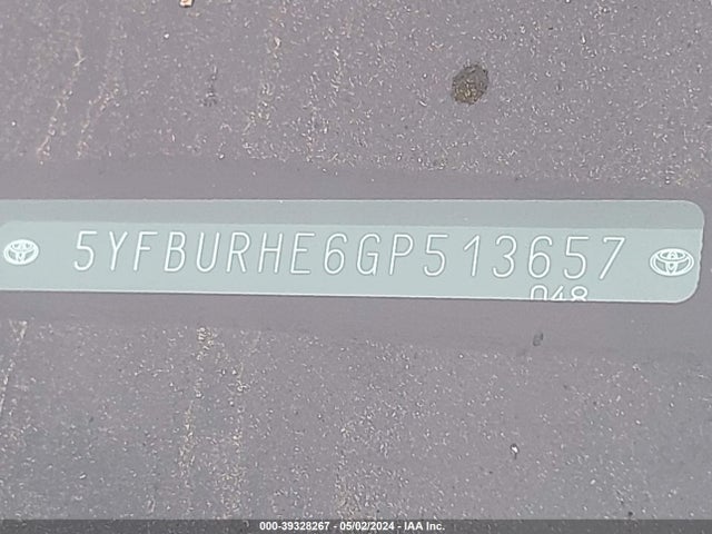 Toyota COROLLA L 2016 5YFBURHE6GP513657 Image 9