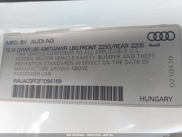 WAUACGFF2F1094169 Audi A3 1.8t Premium