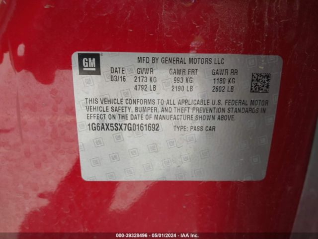 1G6AX5SX7G0161692 Cadillac Cts Luxury Collection