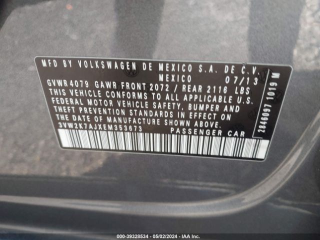 3VW2K7AJXEM353673 Volkswagen Jetta 2.0l S