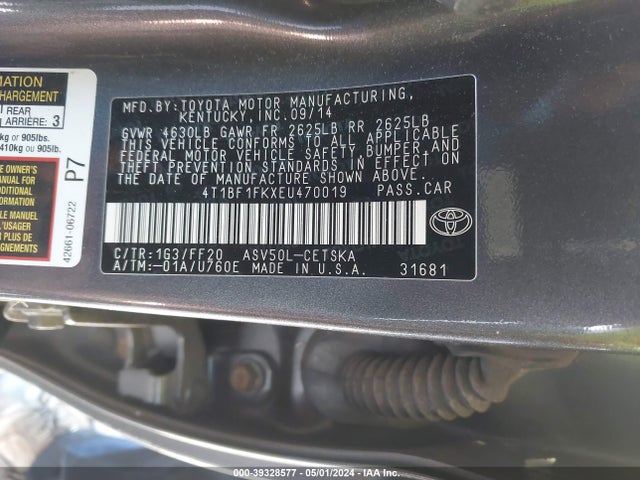 Toyota CAMRY SE 2014 4T1BF1FKXEU470019 Image 9