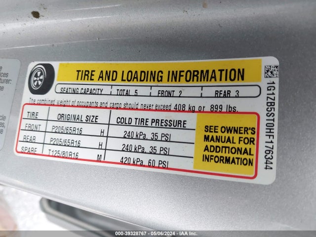 Chevrolet MALIBU LS 2017 1G1ZB5ST0HF176344 Image 9