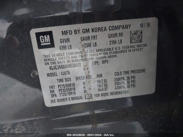 Buick Encore Preferred 2017 KL4CJASB6HB039412 Image 9